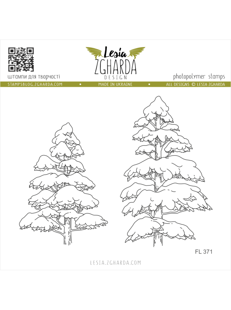 Grands Sapins d'hiver - Tampon clear - Lesia Zgharda