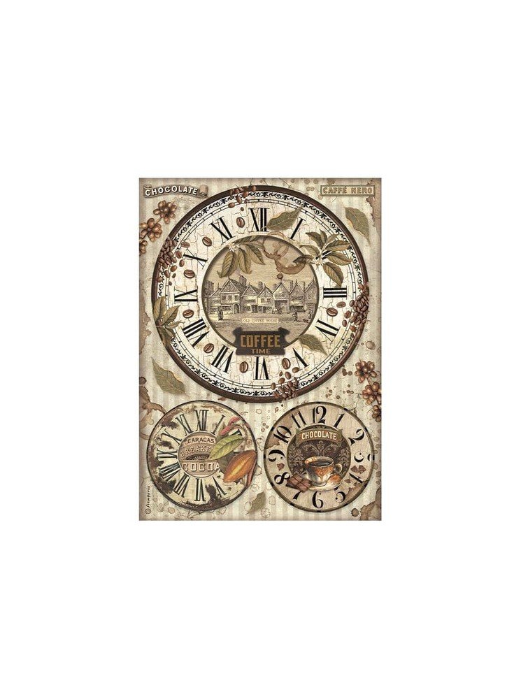 Clocks - Collection "Coffee And Chocolate" - Feuille de riz -  Stamperia