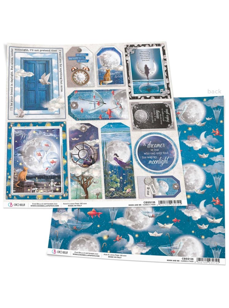 Feuille Cards & Tags - collection "Moon & Me" - Ciao Bella