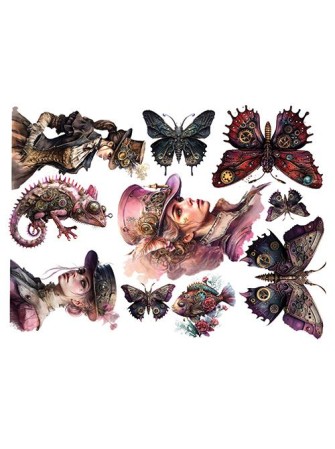 Pack papiers 20 x 20 cm - Collection "Steampunk Dream" - Alchemy of Art