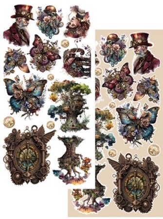 Pack de décors à découper  - Collection  "Steampunk Dream"  - Alchemy of Art