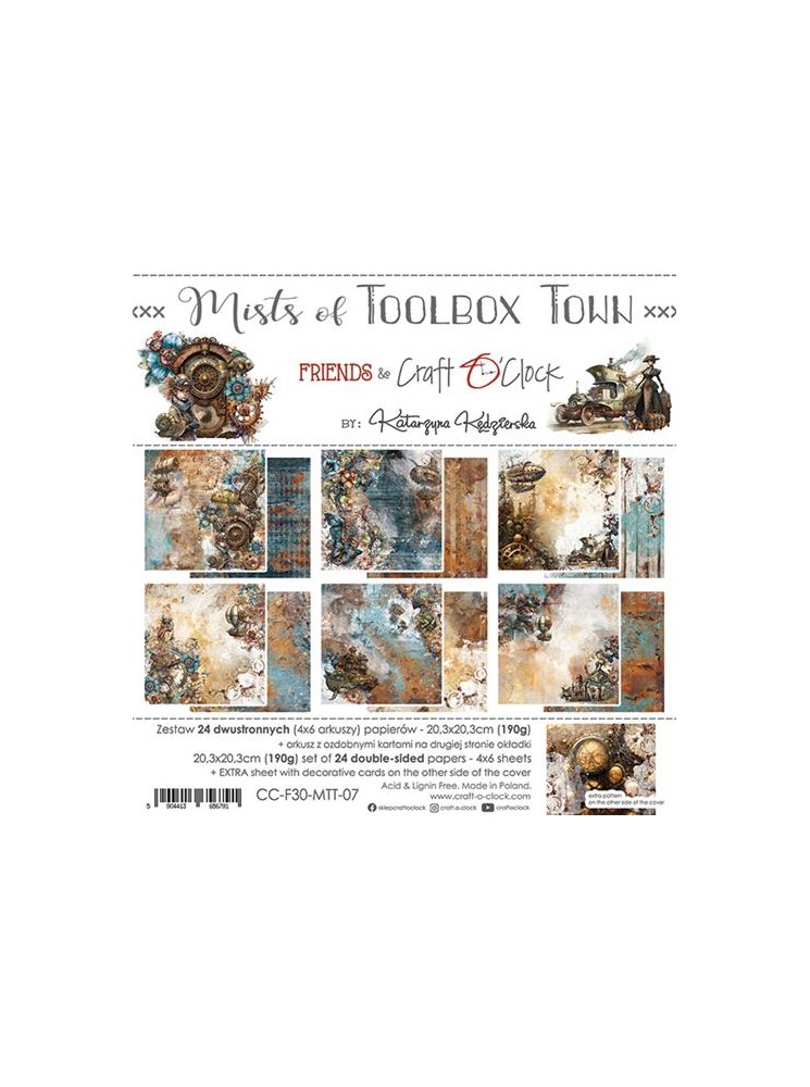 Pack papiers 20 x 20 cm - Collection "Mists of Toolbok Town" - Craft O'Clock