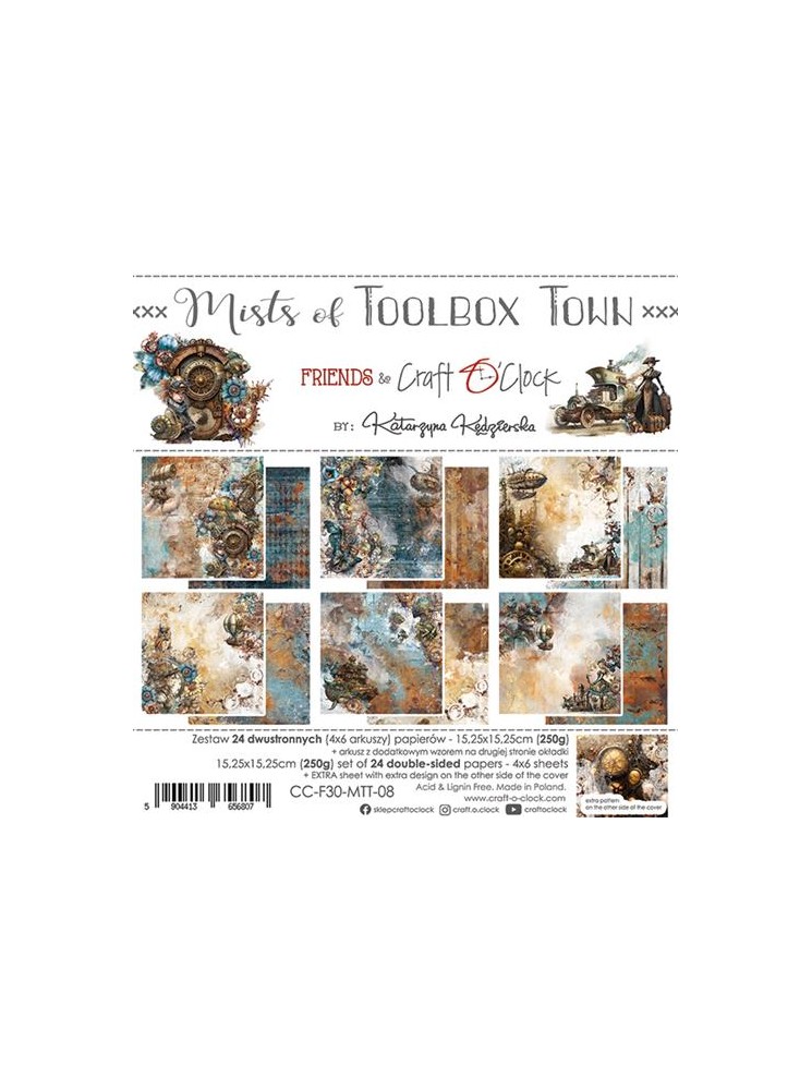 Pack papiers 15 x 15 cm - Collection "Mists of Toolbok Town" - Craft O'Clock