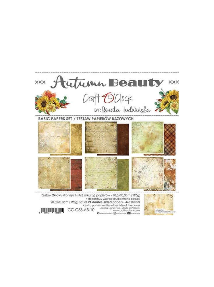 Pack papiers de fond 20x 20 cm - Collection "Autumn Beauty" - Craft O'Clock