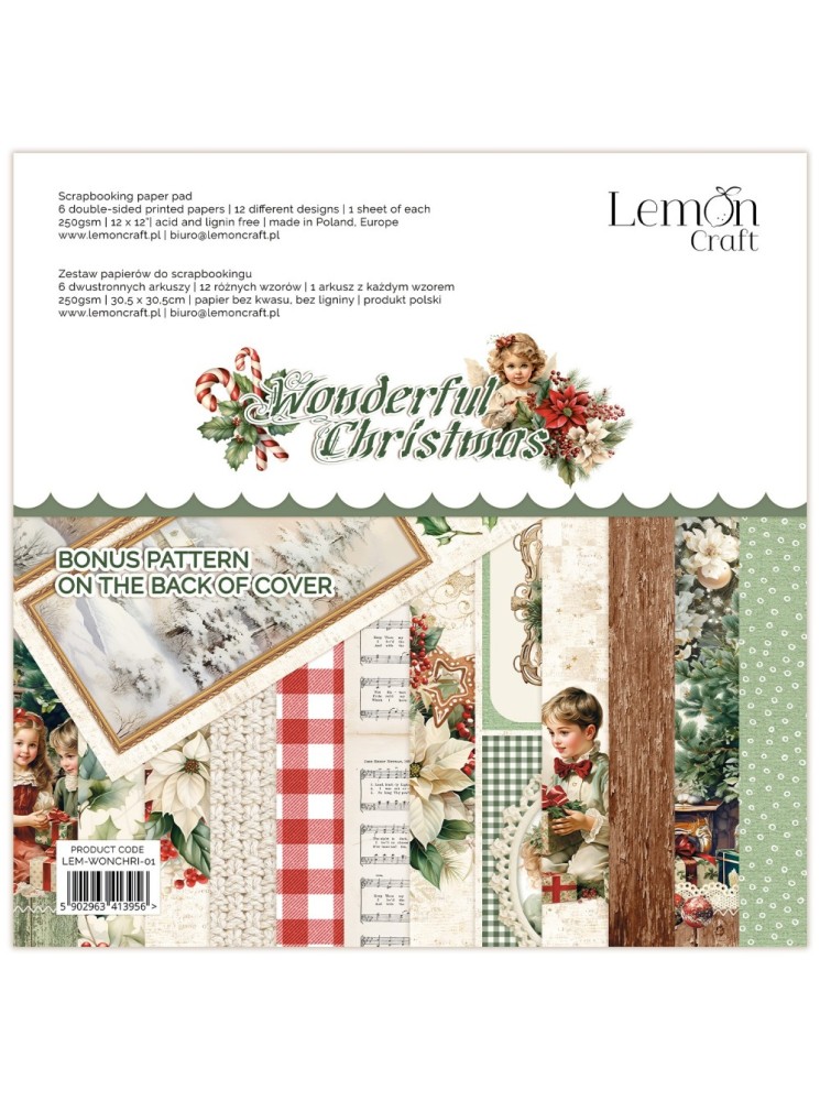 Pack papiers - Collection "Wonderful Christmas" -  Lemon Craft