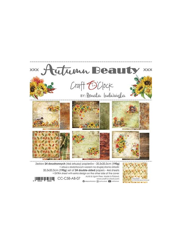 Pack papiers 20 x 20 cm - Collection "Autumn Beauty" - Craft O'Clock