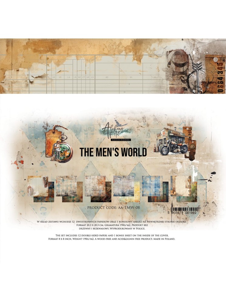 Pack papiers 20 x 20 cm - Collection "The Men's World" -  Alchemy of Art