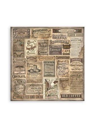 Maxi Pack papiers 20 x 20 cm - Collection "Coffee and Chocolate" Backgrounds selection - Stamperia
