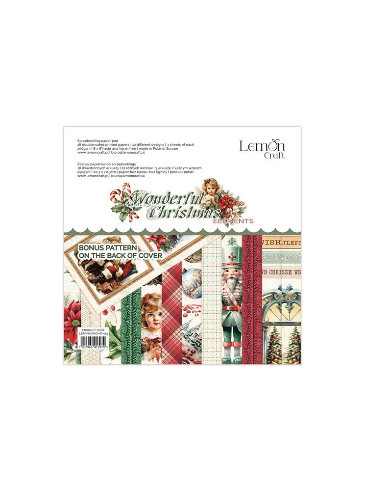 Pack Elements - Collection "Wonderful Christmas" 20 x 20 cm -  Lemon Craft