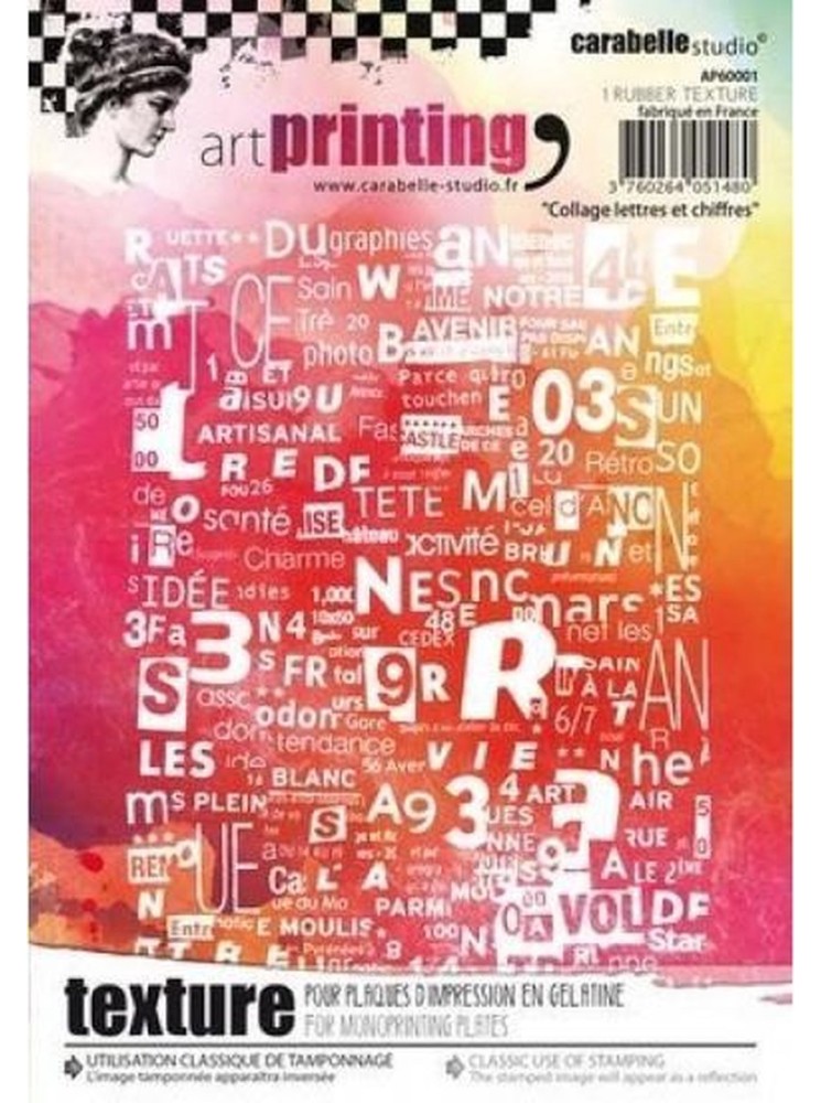 Plaque d'impression - Art printing : "Collage lettres et chiffres"- Carabelle