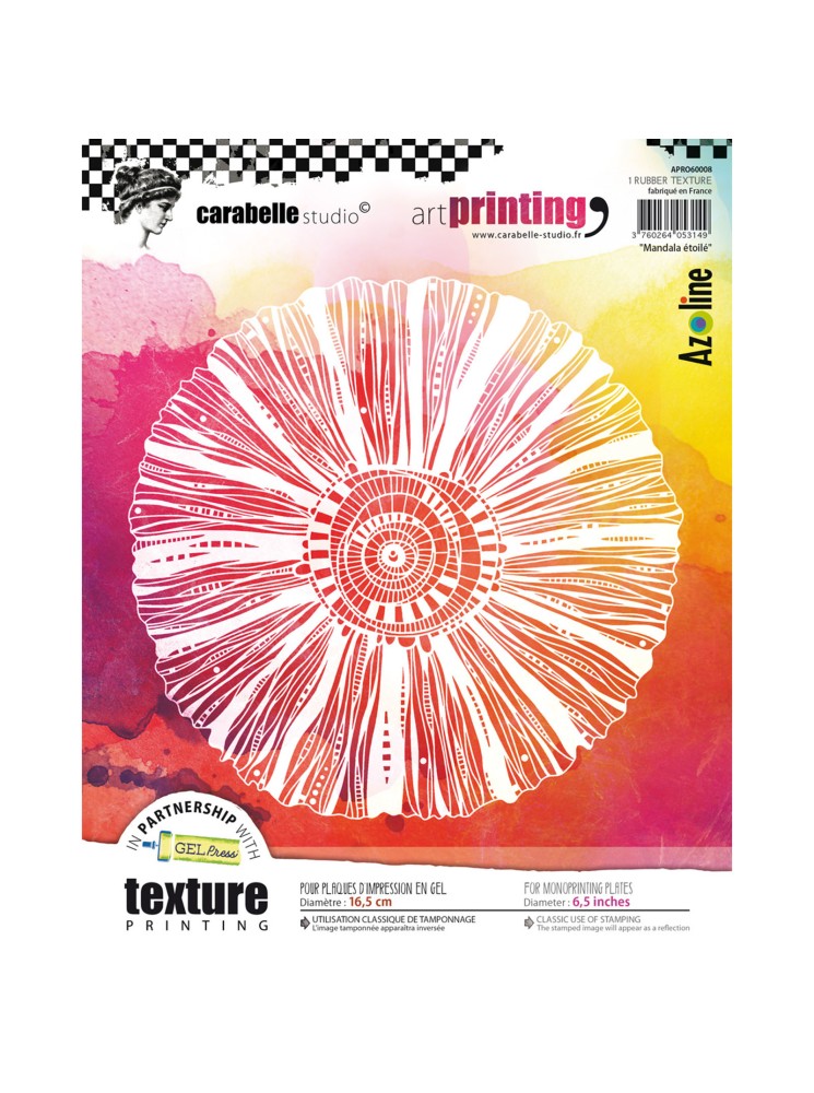 Plaque d'impression - Art printing : "Mandala étoilé" - Carabelle