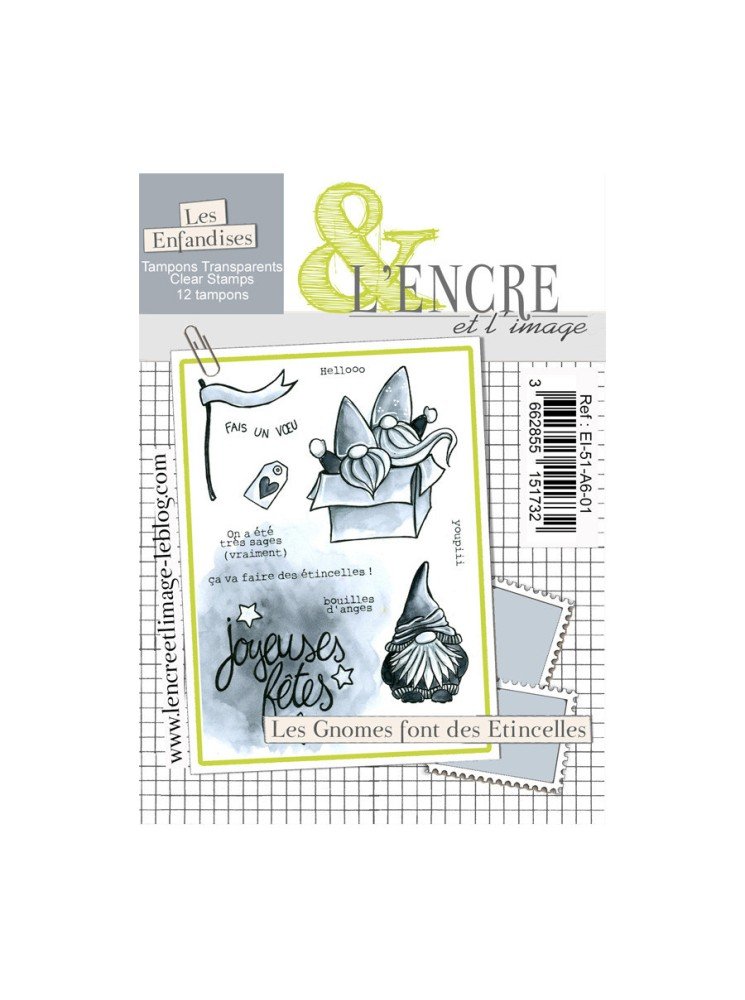 Les gnomes font des étincelles - Tampon clear - Collection "Le meilleur de l'hiver" - L'Encre & l'Image