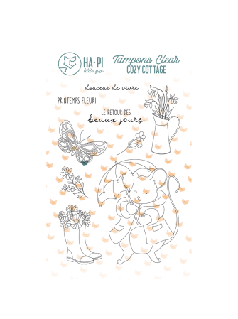 Printemps fleuri- Collection "Cozy Cottage" - tampon clear - HA PI Little fox