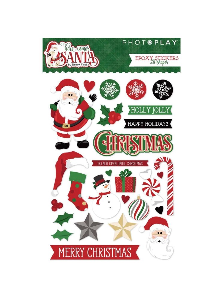 Stickers Epoxy - Collection "Here Comes Santa" - Photoplay