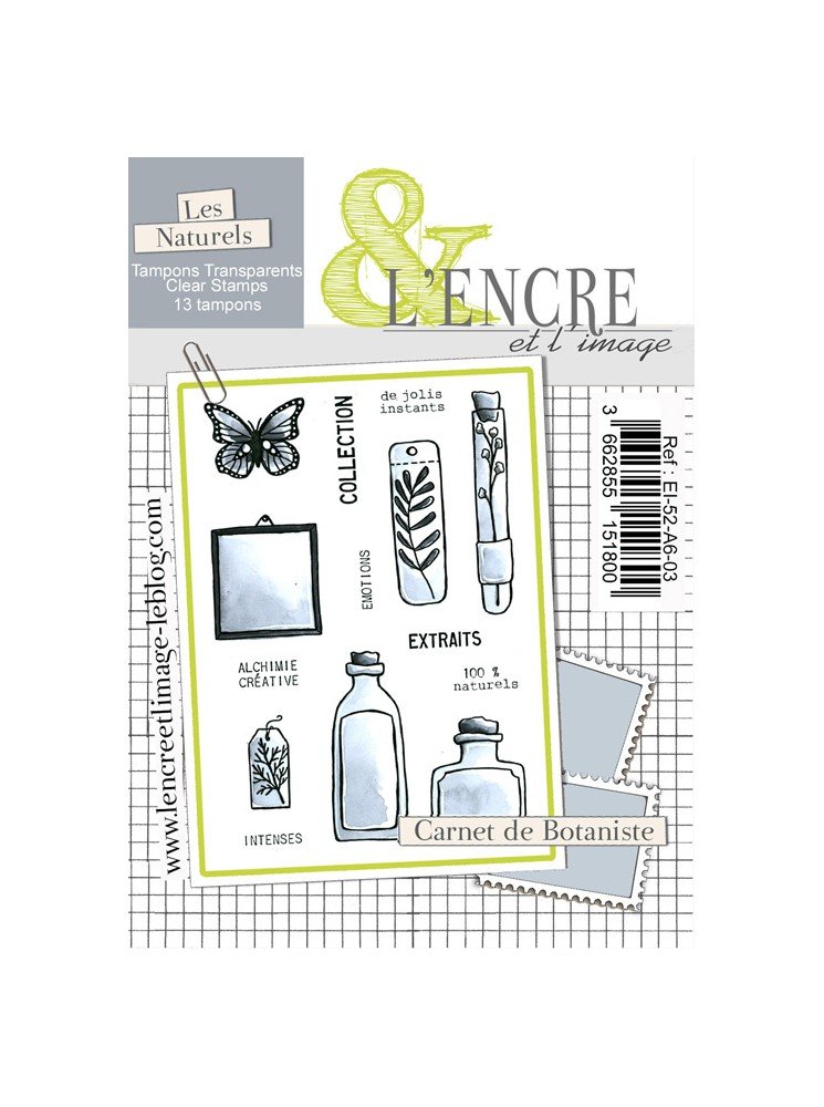 Carnet de Botaniste - Tampon clear - Collection 52 "Les Naturels" - L'Encre & l'Image