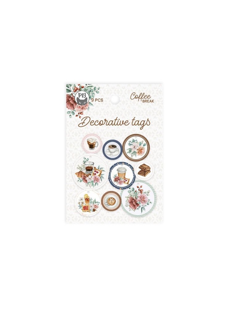 Decorative Tags Ronds - Collection "Coffee Break" - P13