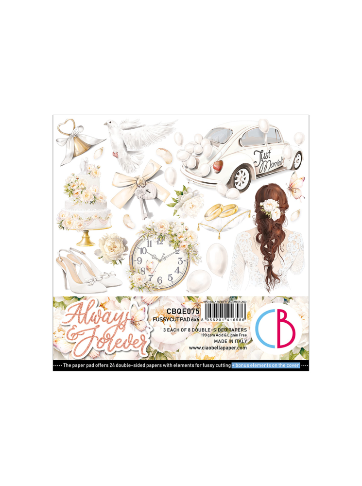 Pack papiers 15 x 15 cm - Collection "Always & Forever" - Ciao Bella