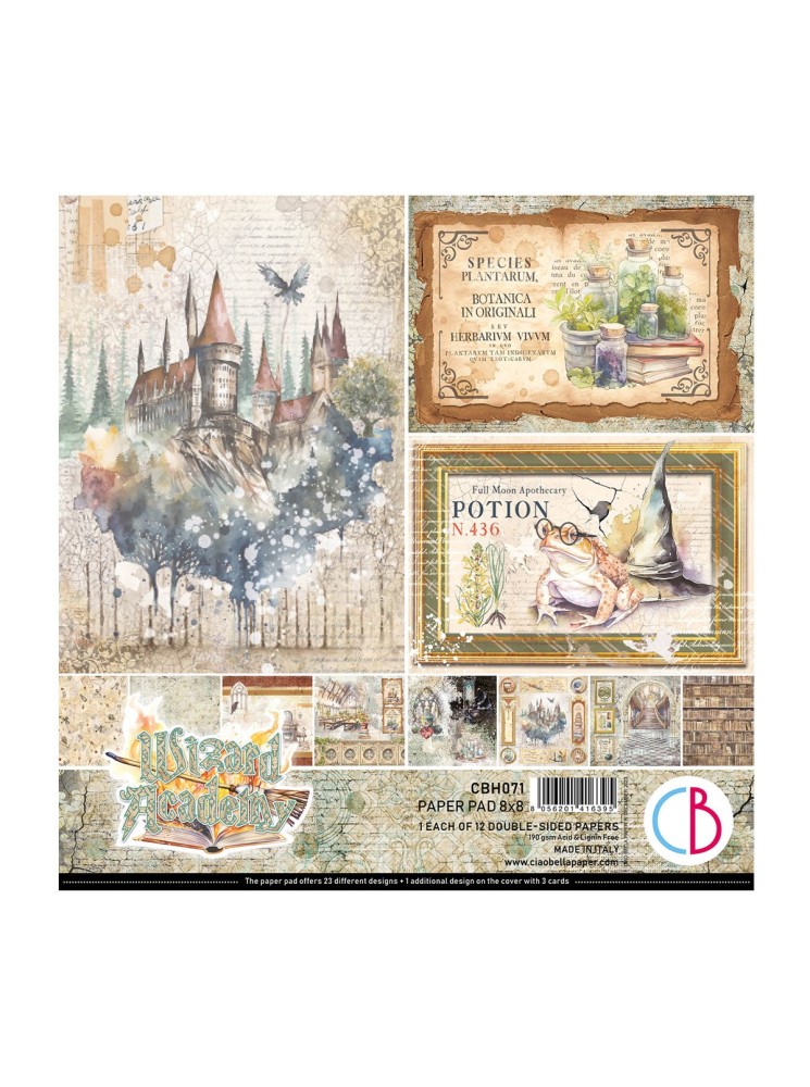 Pack papiers 20 x 20 cm - Collection "Wizard Academy "- Ciao Bella