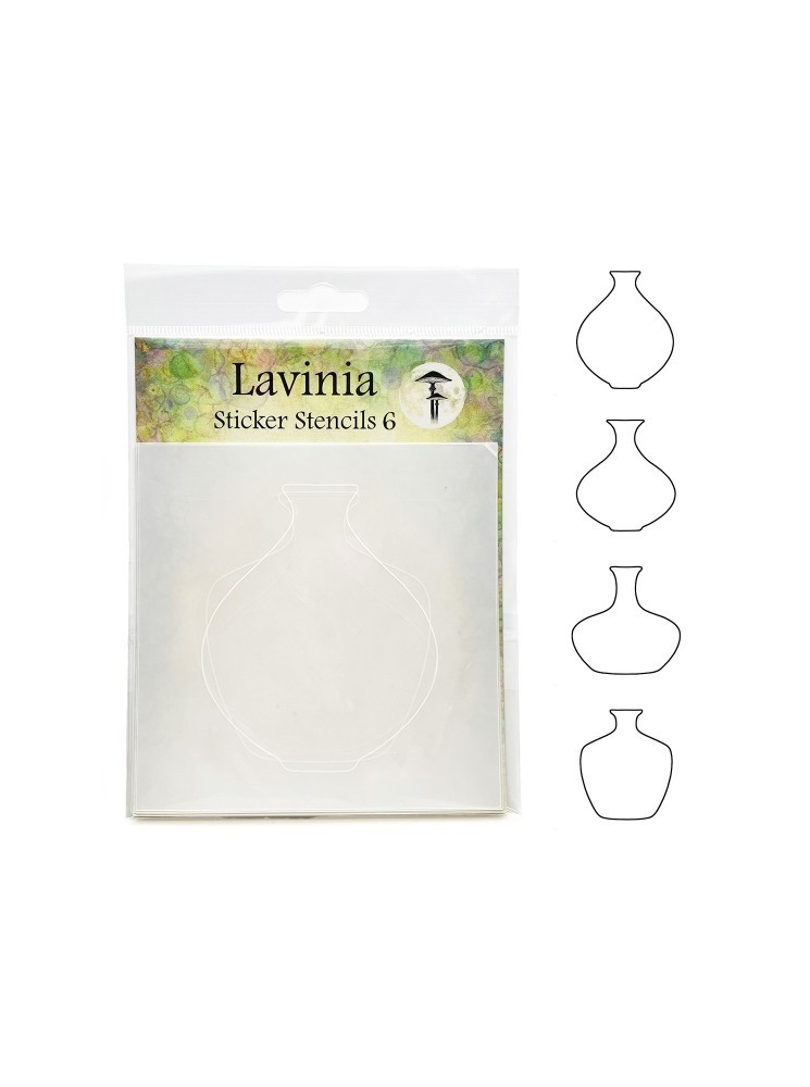 Set de 4 stencils adhésifs de vases - Sticker Stencils 6 - Lavinia