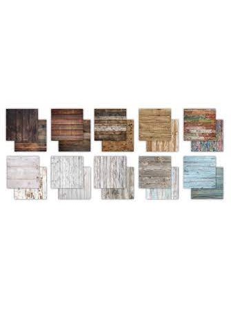 Wood Texture  - Collection "the essential" - Kit papiers 8" x 8" - Craft Consortium