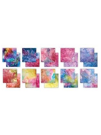 Vivid  - Collection "the essential - Ink Drops" - Kit papiers 8" x 8" - Craft Consortium