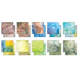 Earth  - Collection "the essential - Ink Drops" - Kit papiers 12" x 12" - Craft Consortium