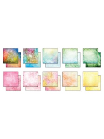 Grunge - Light Tones - Collection "the essential - Ink Drops" - Kit papiers 8" x 8" - Craft Consortium
