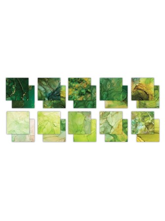 Organic - Collection "the essential - Ink Drops" - Kit papiers 12" x 12" - Craft Consortium