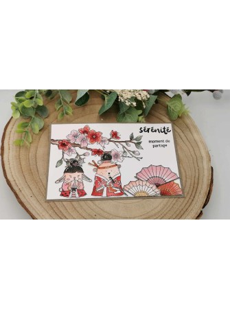 Tampon Clear - Doudou "Geisha" - Collection "Soleil Levant" - Chou & Flowers
