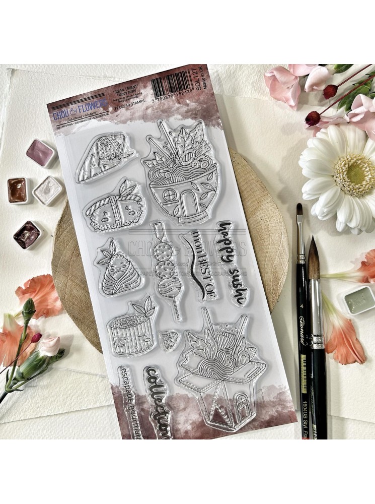 Tampon clear - Happy sushi - Collection "Soleil Levant" - Chou & Flowers
