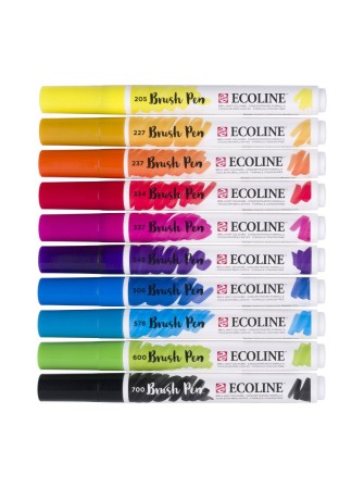 Set de 10 marqueurs Ecoline - Couleurs primaires - Royal Talens