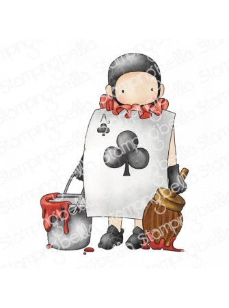 Playing Card Painting - Collection Wonderland "Tiny Townie" - Tampon cling - Stampingbella