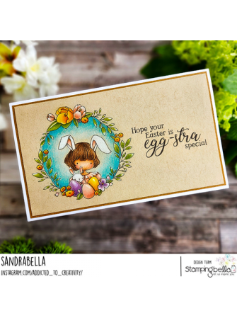 April & Her Bunny love easter - Collection "Tiny Townie" - Tampon cling - Stampingbella