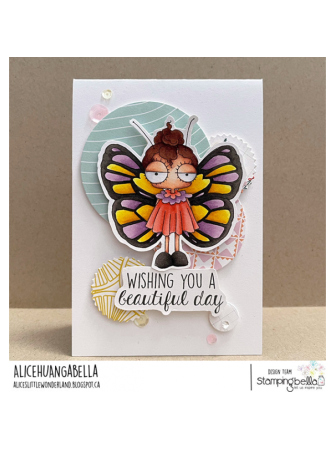 Butterfly Girl - Collection "Mini Oddball" - Tampon cling - Stampingbella