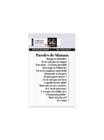 Paroles de maman - Collection "So' Family" - Tampon clear - Sokai