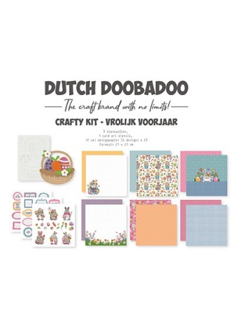 Pack papiers 20 x 20 cm - Collection "Easter Gnome"- Dutch Doobadoo