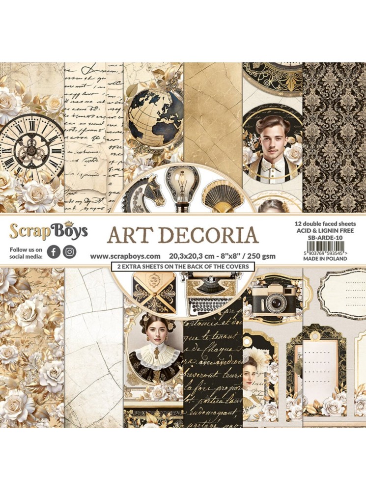 Pack papiers 20 x 20 cm  - Collection "Art Decoria" - Scrap Boys
