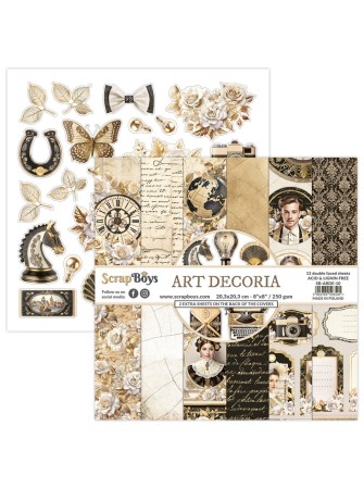 Pack papiers 20 x 20 cm  - Collection "Art Decoria" - Scrap Boys