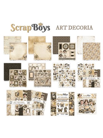 Pack papiers 15 x 15 cm  - Collection "Art Decoria" - Scrap Boys