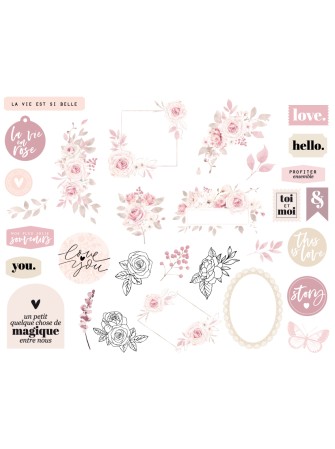 Die cut - Collection "La vie en Rose" - Florilèges Design