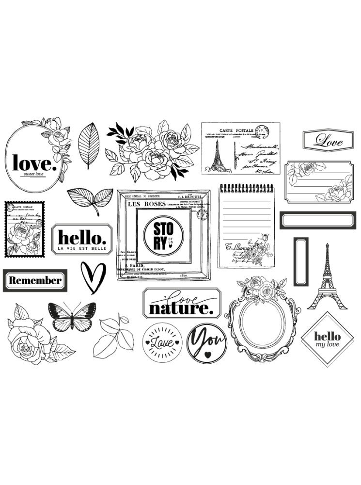 Die cut calque - Collection "La vie en Rose" - Florilèges Design