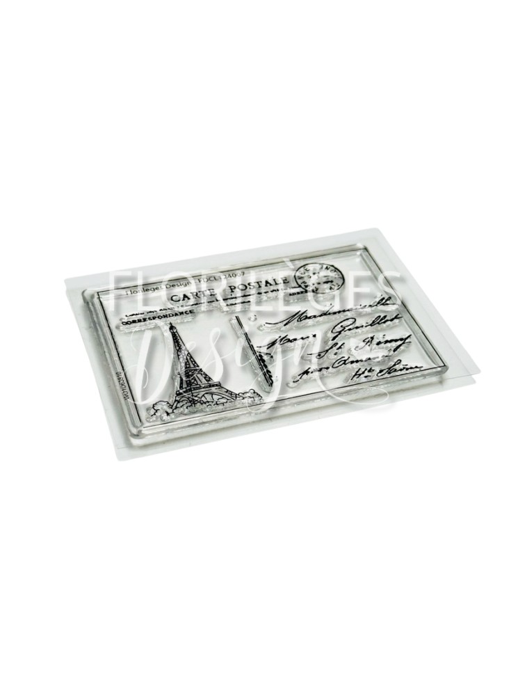 Carte postale - tampon clear - Collection "La vie en Rose" - Florilèges