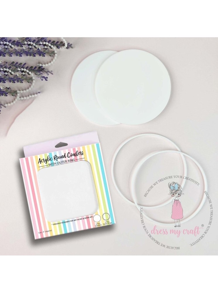 Set 2 cadres acryliques blancs - Rond - Dress My craft