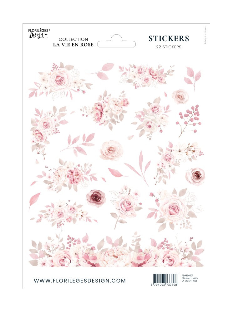 Motifs - Stickers - Collection "La vie en Rose" - Florilèges