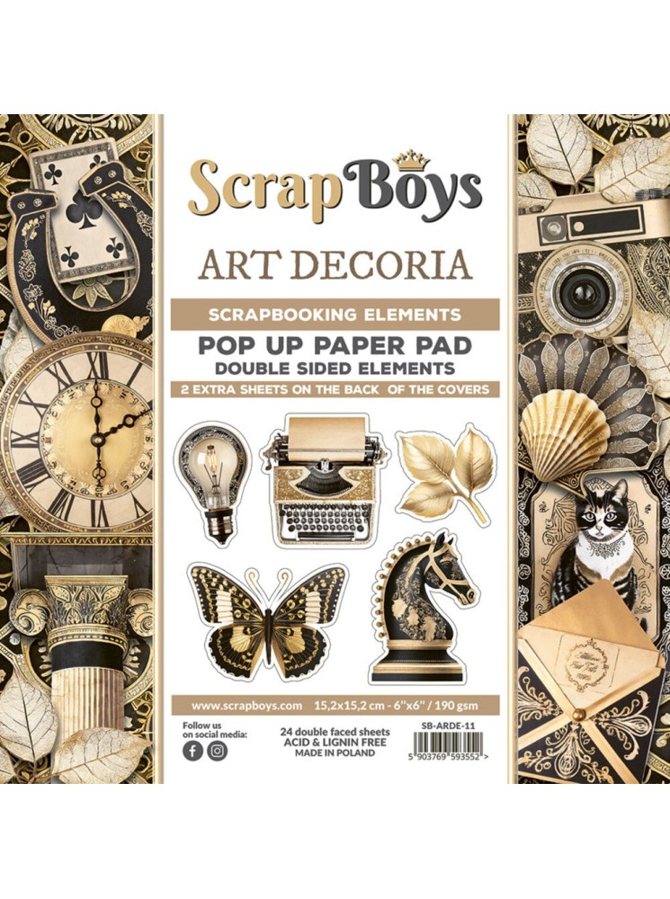 Pack de feuilles d'éléments à découper - Collection "Art Decoria" - Scrap Boys
