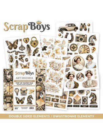 Pack de feuilles d'éléments à découper - Collection "Art Decoria" - Scrap Boys