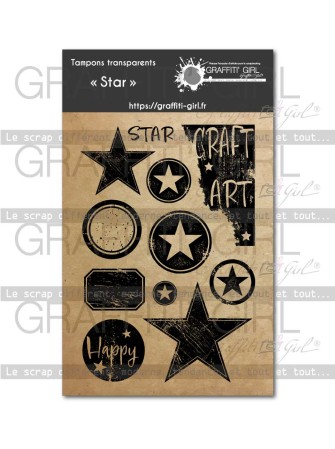 Star - Tampon clear - collection "Graffiti" - Graffiti Girl
