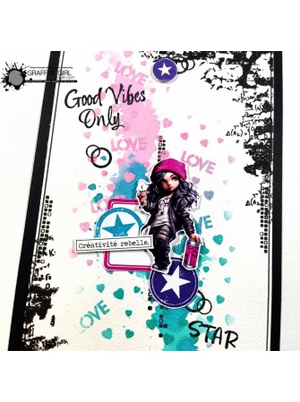 Star - Tampon clear - collection "Graffiti" - Graffiti Girl