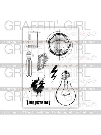 Industrial - Tampon clear - Collection "Surtension" - Graffiti Girl