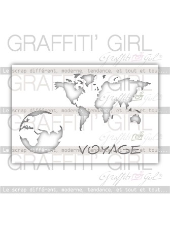 Stencil : Map-Monde - Graffiti Girl